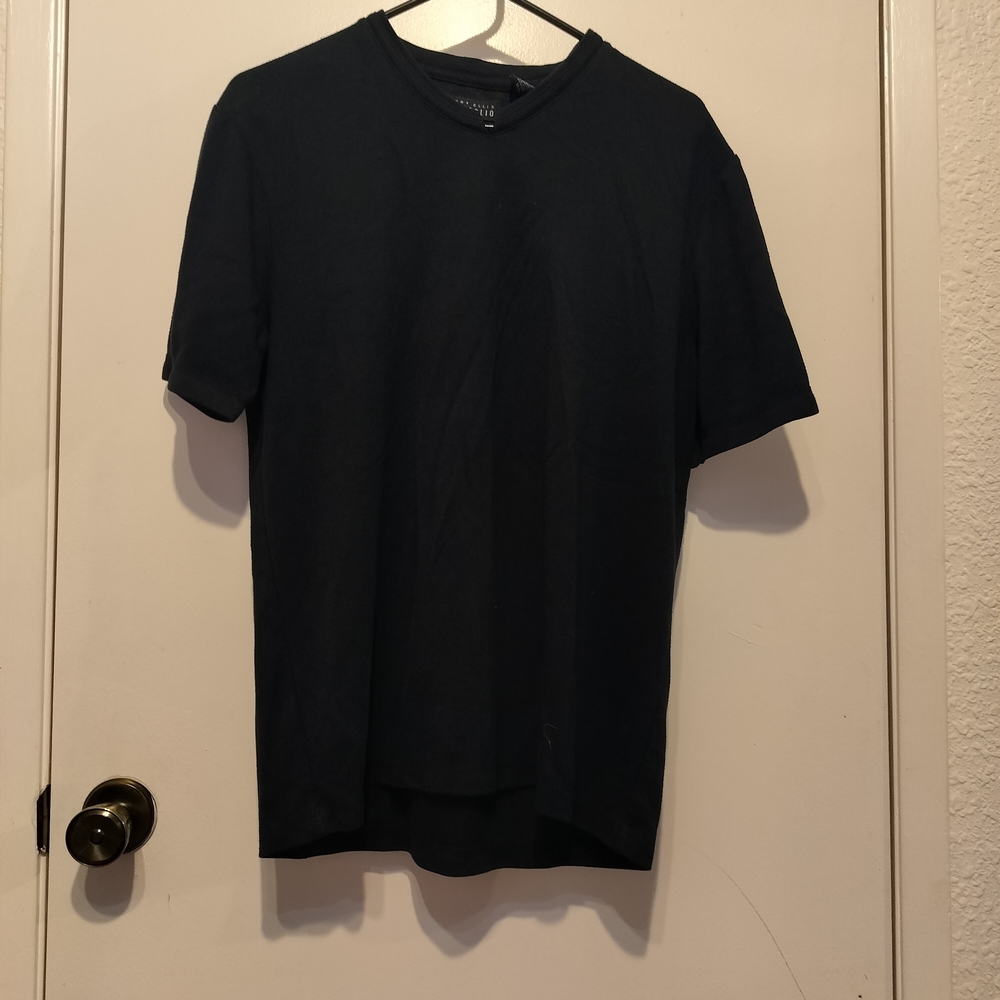 Men's V neck Perry Ellis Men's Black Short Sleeve Tee Size M.